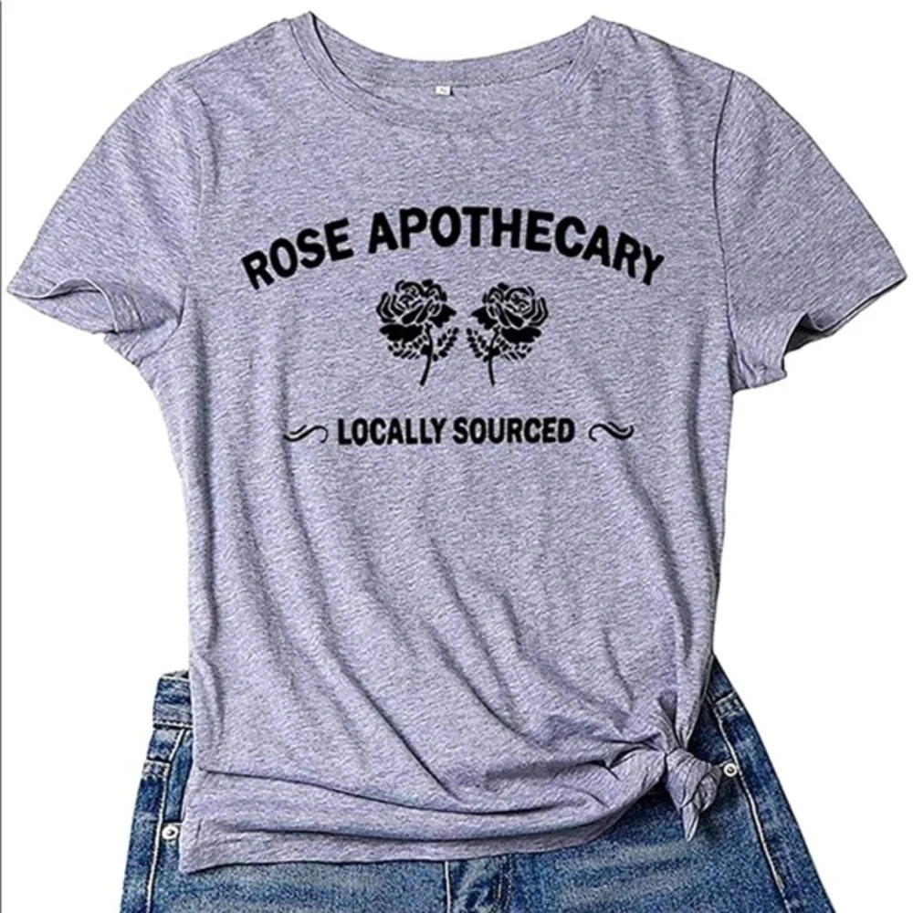 Rose Apothecary Graphic Short Sleeve Tee - Charcoal Gray - Picture 2 of 2